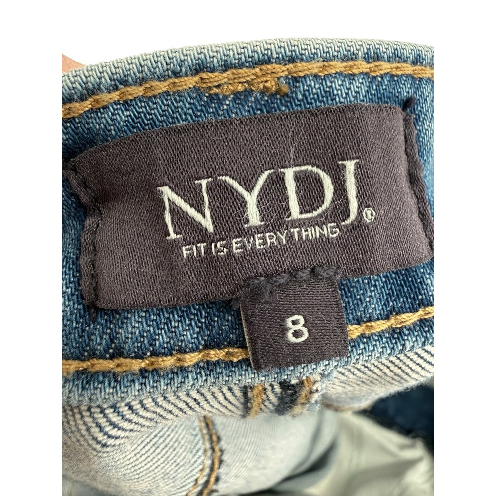 NYDJ Women's Teresa Wide Leg Jeans Water Canyon Blue Wash Denim Size 8 Boho - Picture 3 of 12